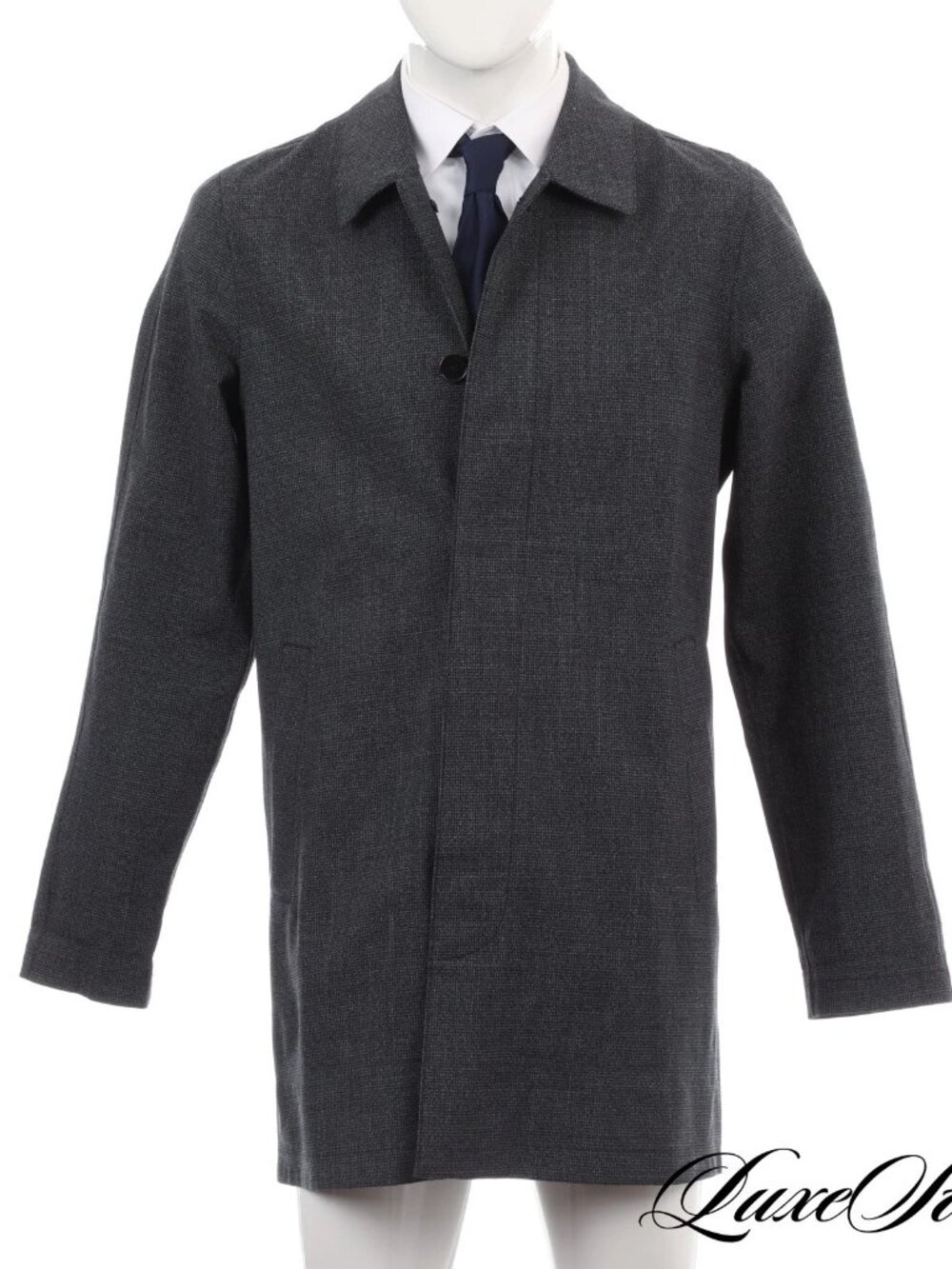 LNWOT MODERN Club Monaco Grey Bonded Herringbone 3/4 Unstructured Storm Coat M